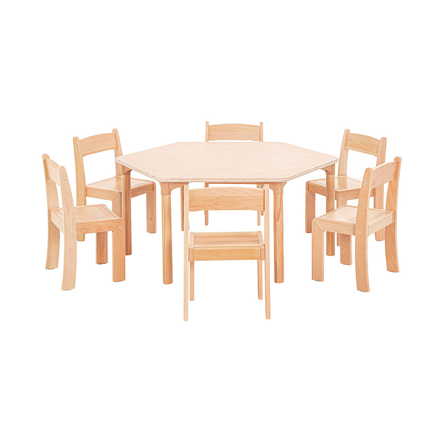 Beechwood Hexagonal Table