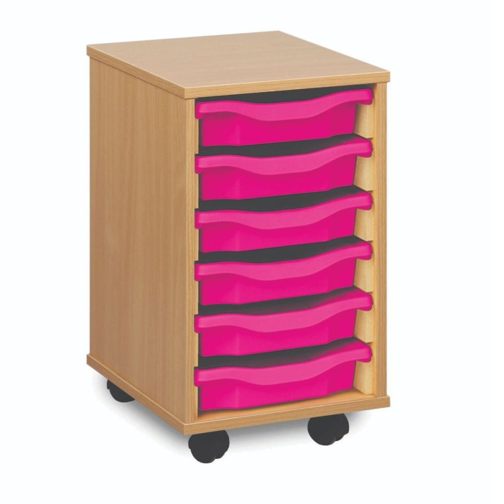 Smart Storage Coloured Edge Open 6 Tray Single Unit