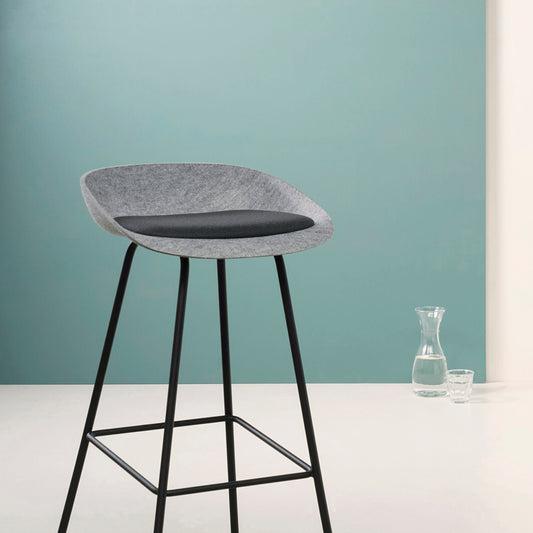 Felt Medium Metal Wire Frame Barstool with Upholstered Seat