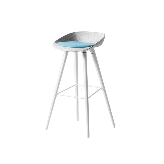 Felt High Metal Wooden Frame Barstool with Upholstered Seat