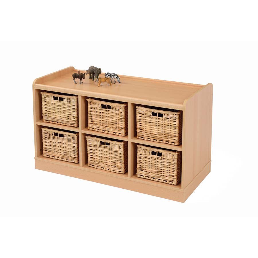 6 Deep Horiz Storage Unit With Willow Baskets