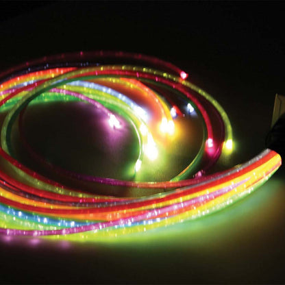 Mains White Sensory Twinkle Light Source With 15 1000Mm Jumbo Rainbow Strands