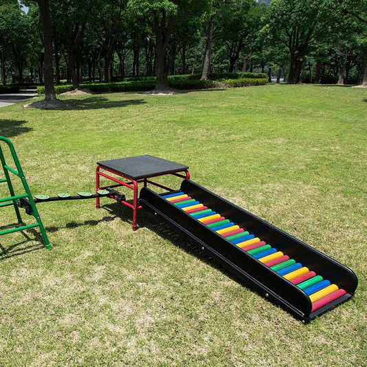 Play Gym Set 8 Includes Arch Walkway Trestle 600 Stepping Leaves Square Platform And Slide