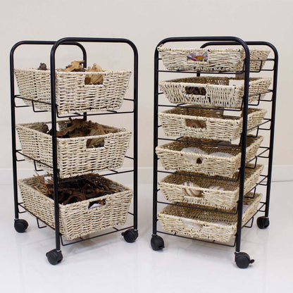 Tray Storage Trolley With 3 or 6 Maize Baskets