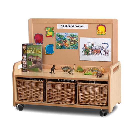 Mobile Low Display Storage Unit  With 3 Baskets