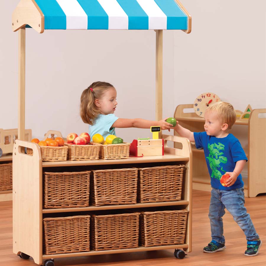 Mobile Tall Unit With Shop Canopy Add-On With 6 Baskets