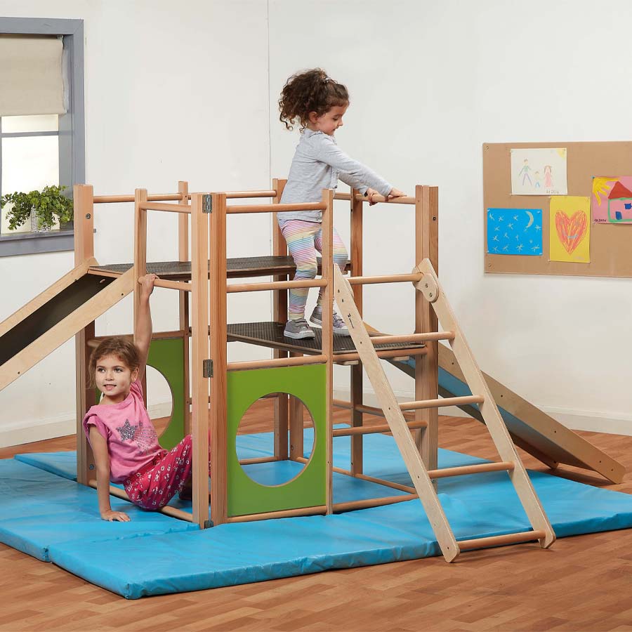 Indoor Climbing Frame Starter Set Frame Slide & Ladder