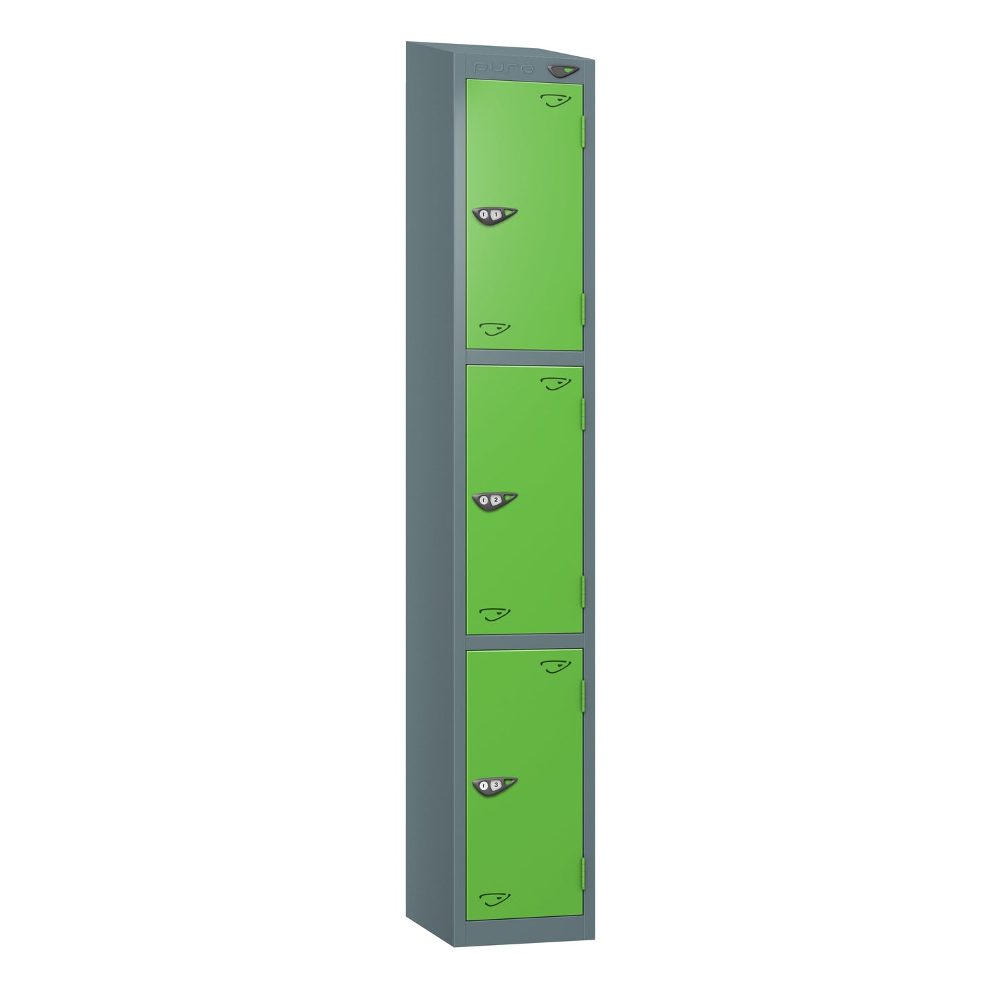 Pure Prime 3 Door Sloping Top Locker H1950/1800xW380xD450mm