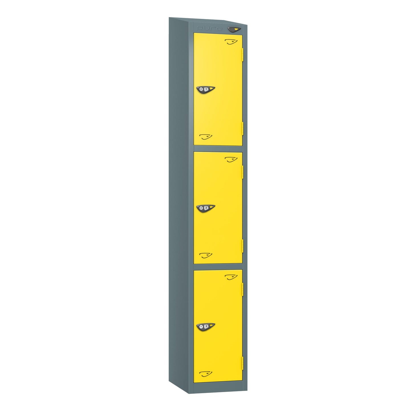 Pure Prime 3 Door Sloping Top Locker H1950/1800xW380xD450mm