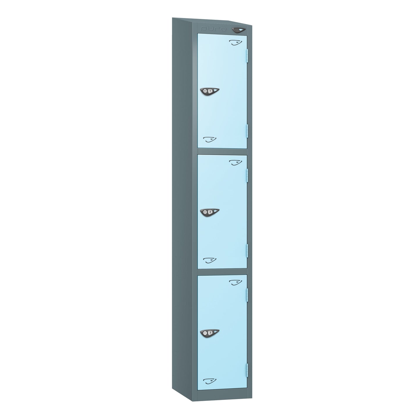 Pure Prime 3 Door Sloping Top Locker H1950/1800xW380xD450mm