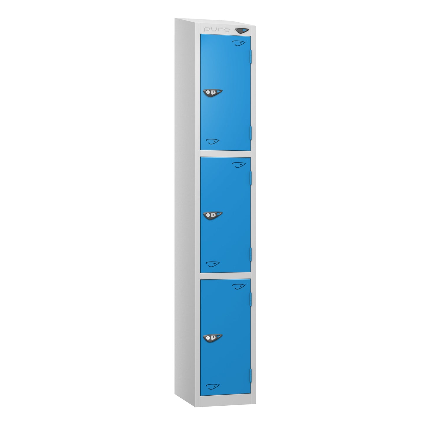 Pure Prime 3 Door Sloping Top Locker H1800xW300xD450mm