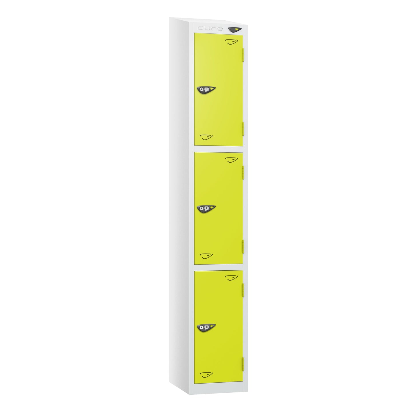 Pure Prime 3 Door Sloping Top Locker H1950/1800xW380xD450mm