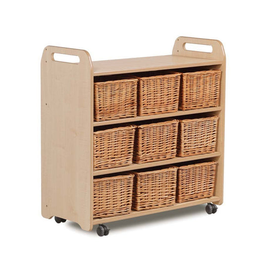 Millhouse Mobile Shelf With Back With 9 Baskets