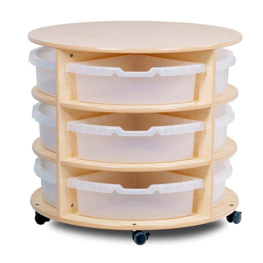 Millhouse High Level Circular Storage Unit With 12 Clear Tubs