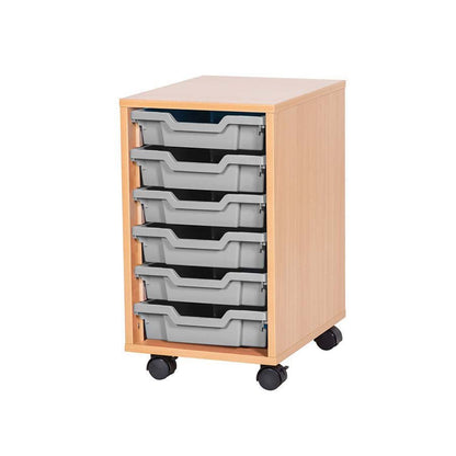 Smart Storage Coloured Edge Open 6 Tray Single Unit