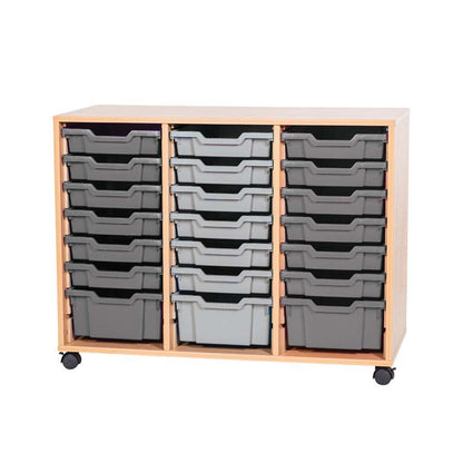 Smart Storage Coloured Edge Open 24 Tray Triple Unit mobile