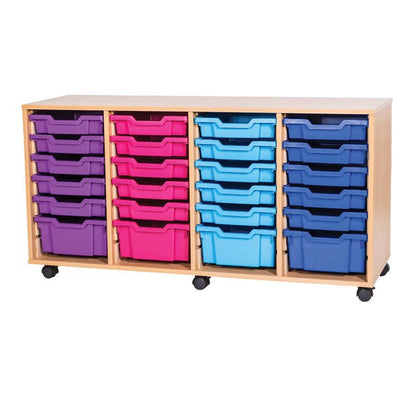 Smart Storage Coloured Edge Open 28 Tray Quad Unit mobile