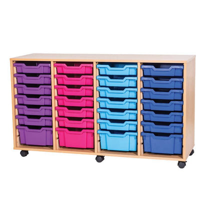 Smart Storage Coloured Edge Open 32 Tray Quad Unit mobile