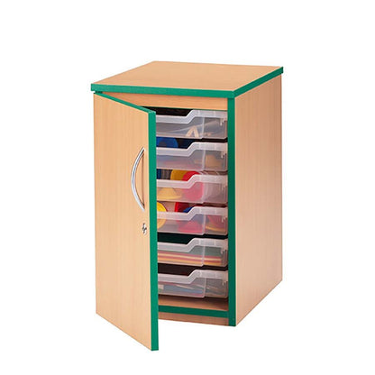 Smart Storage Coloured Edge 6 Tray Single Unit With Lockable Doors